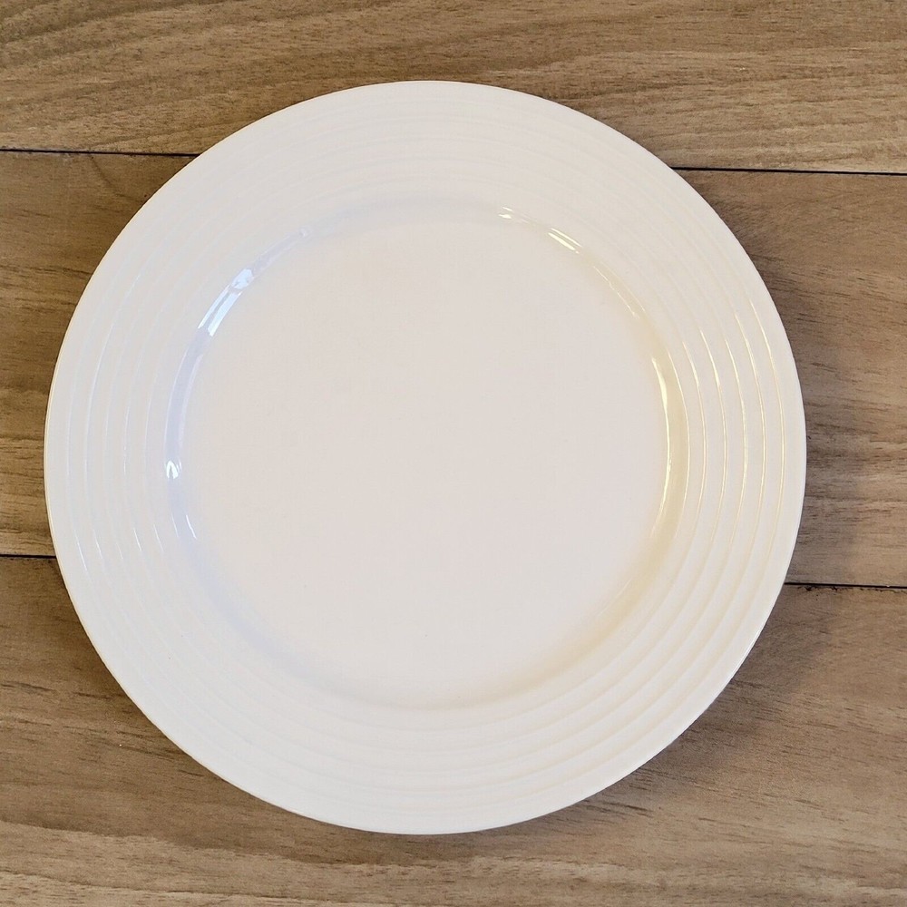 Sonoma Life+Style HORIZON WHITE Dinner Plate 10" Embossed Rings - Picture 3 of 5